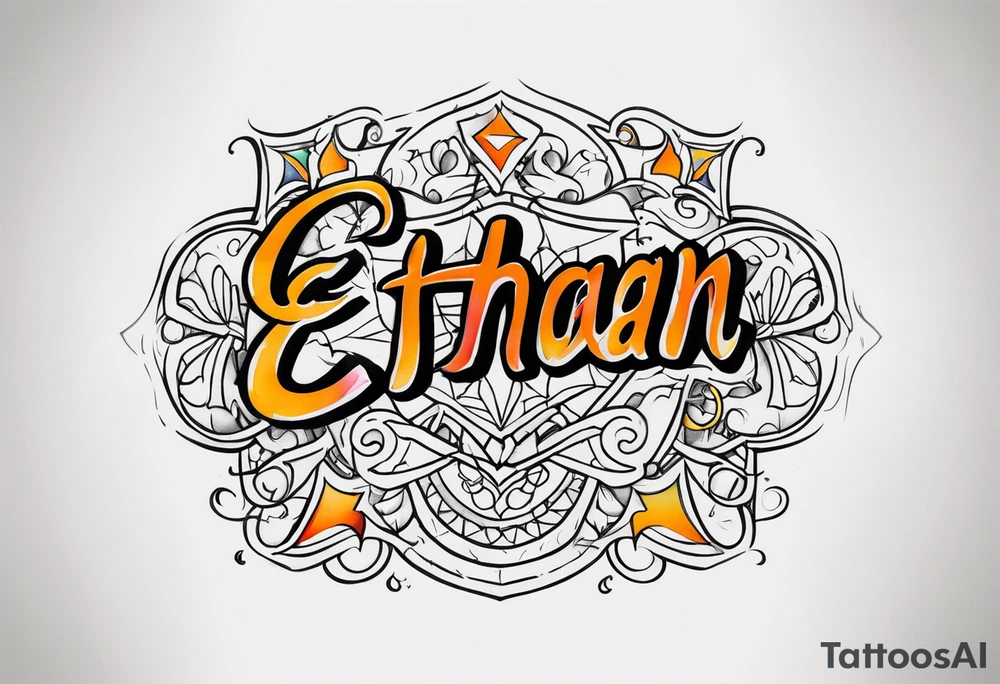ethan name tattoo idea