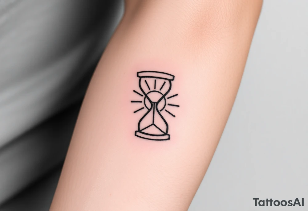 live with what you have and enjoy it to the fullest, hourglass, sun shines down tattoo idea