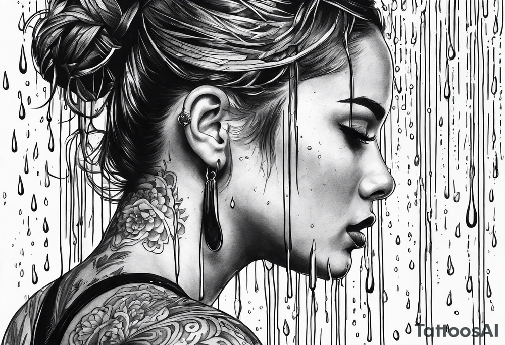 a shower that rains cold water
no person tattoo idea