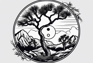 Joshua tree yin and yang tattoo idea