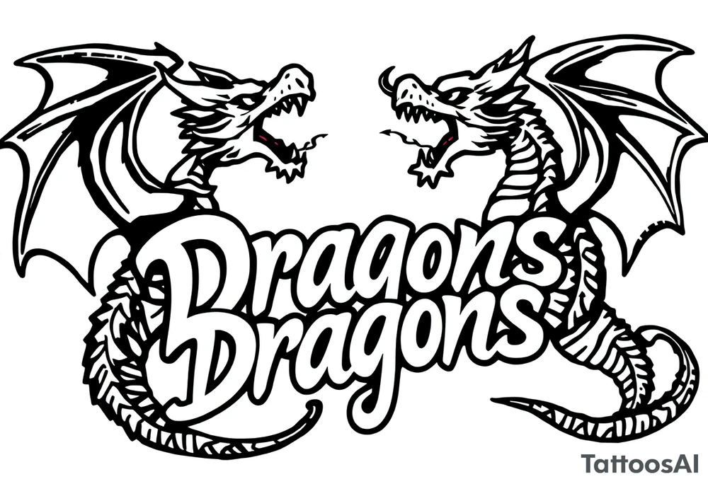 roaring dragons tattoo idea