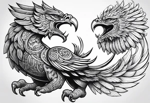 Quetzalcoatl flying full body tattoo idea