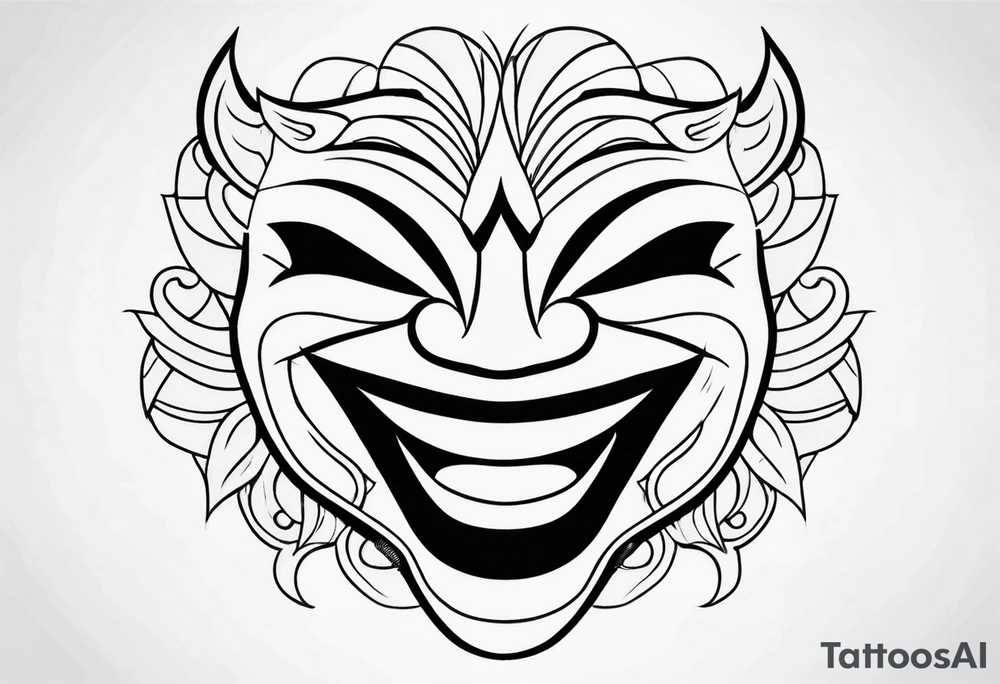 Laughing mask tattoo idea