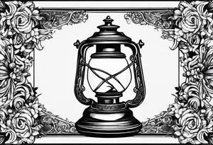 Oil lamp with grave tattoo idea