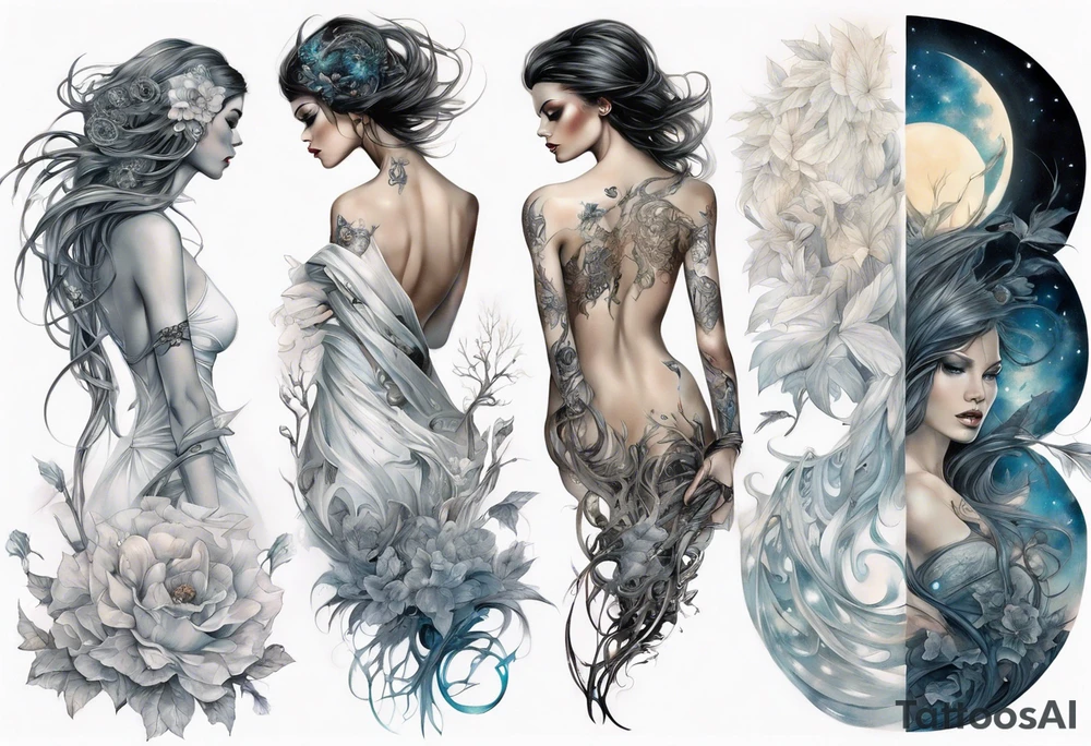 enchanted night by karol bak, intricate tattoo idea