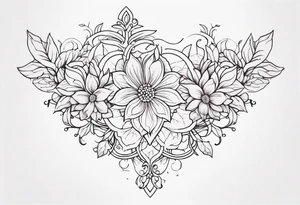 small ornate floral sternum tattoo tattoo idea