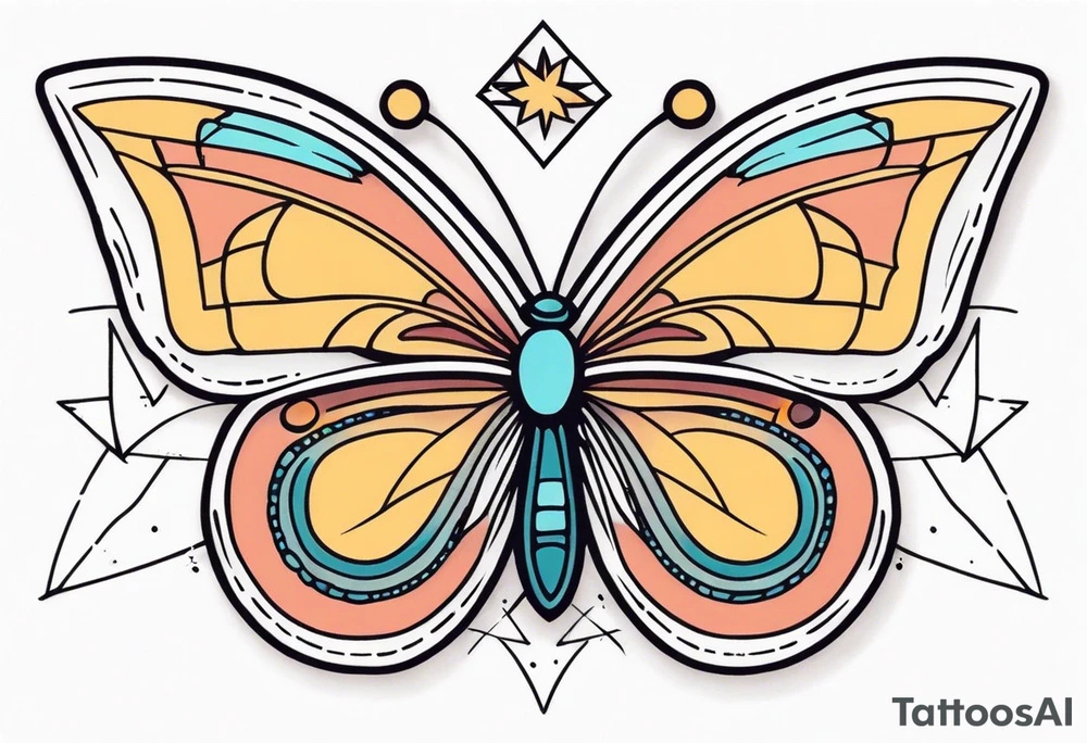 Butterfly and star tattoo idea