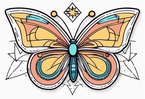 Butterfly and star tattoo idea