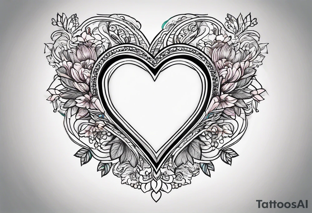 Embroidery heart tattoo idea