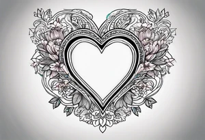 Embroidery heart tattoo idea