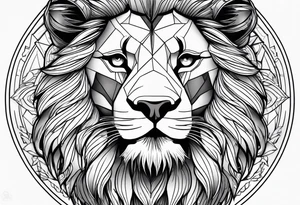 a circle with four dots on the border in a line transitioning into a harder line tattoo idea
