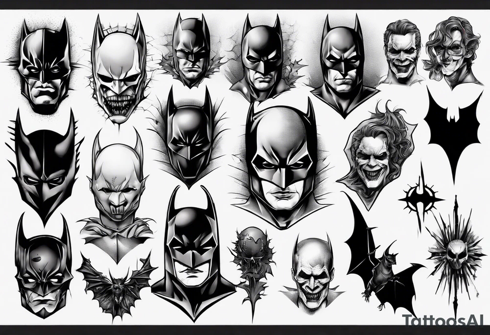 the dark knight sleeve tattoo idea