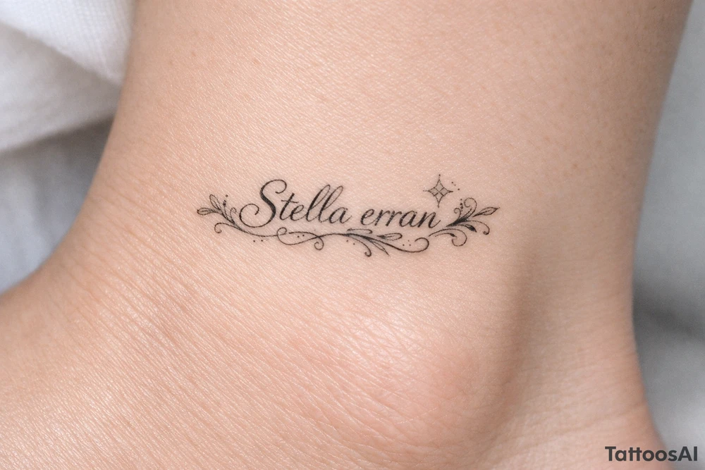 Stella erran, Maybe a medium lining of the letters style tattoo idea