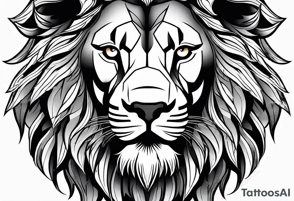 Minimalist lion head. tattoo idea