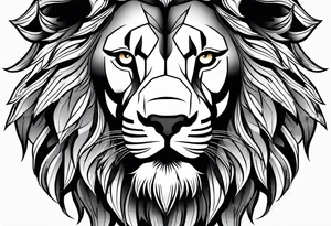 Minimalist lion head. tattoo idea