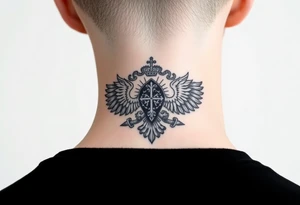 russian christian orthodox military neck design tattoo idea