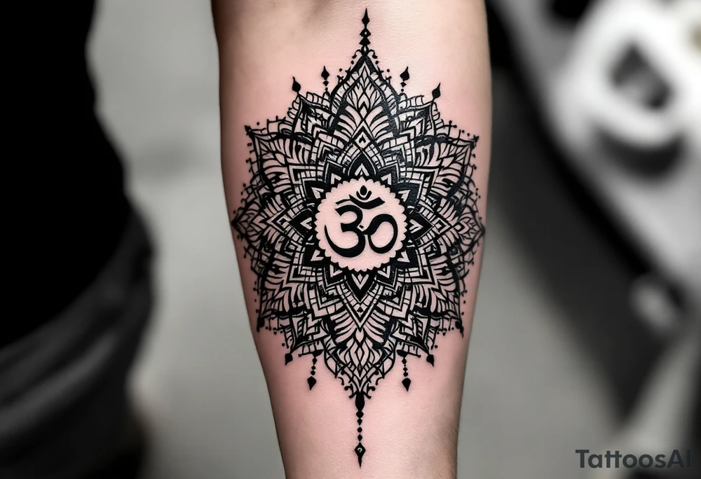 mandala with Om in the middle tattoo idea