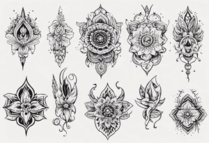 Minimalist Ornemental traditional henne style tattoo idea