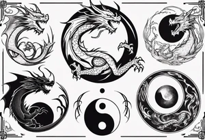Dragons Creating Yin Yang tattoo idea