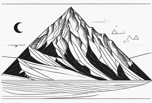 the Fibonacci Sequence. Based on the last image produced, replace the left side of the image with the Rocky Mountains that drops into a triangular point. tattoo idea