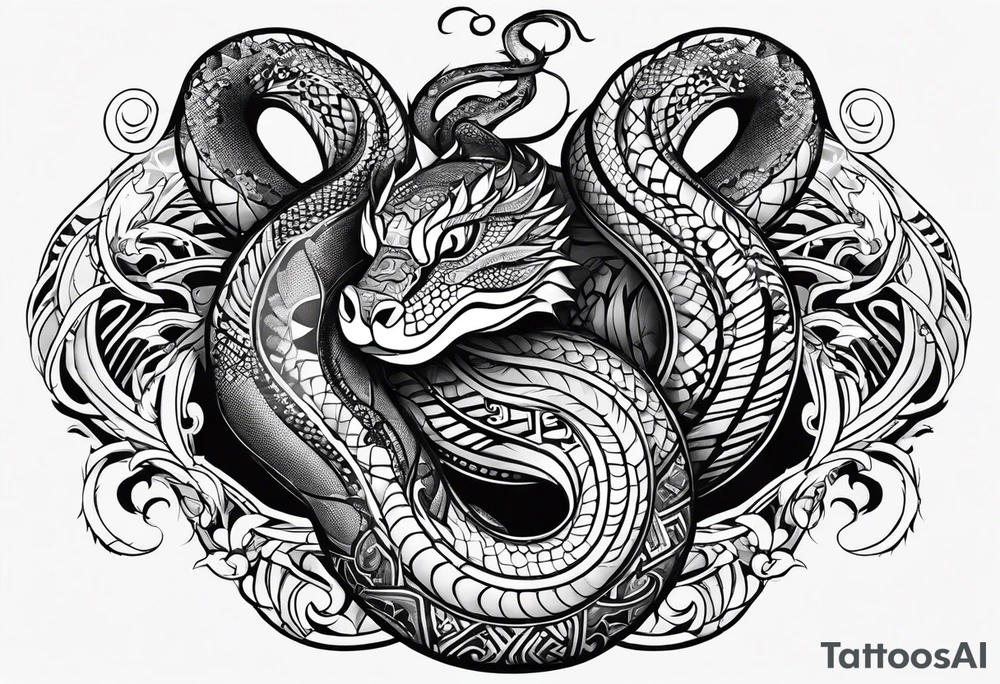 top of a snake straight line tattoo idea