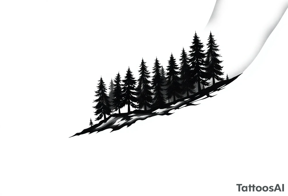 Coniferouse forest silhouette around the forearm a tattoo tattoo idea