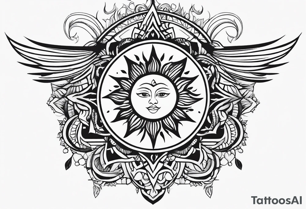 sun, simple, minimalistic tattoo idea