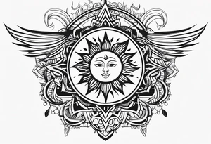 sun, simple, minimalistic tattoo idea