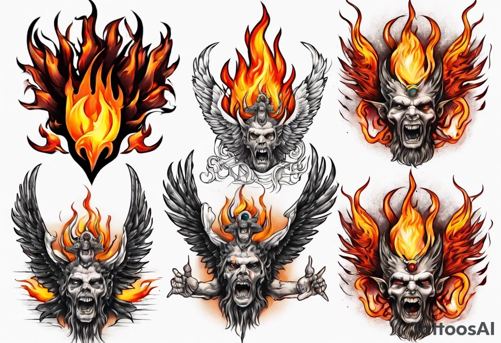 God on fire tattoo idea