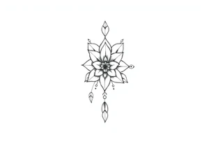 Raminho de folhas com flor de mandala tatuagem no braço tattoo idea