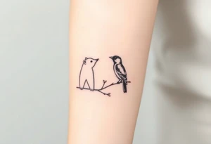 A bear, woodpecker and cardinal tattoo idea