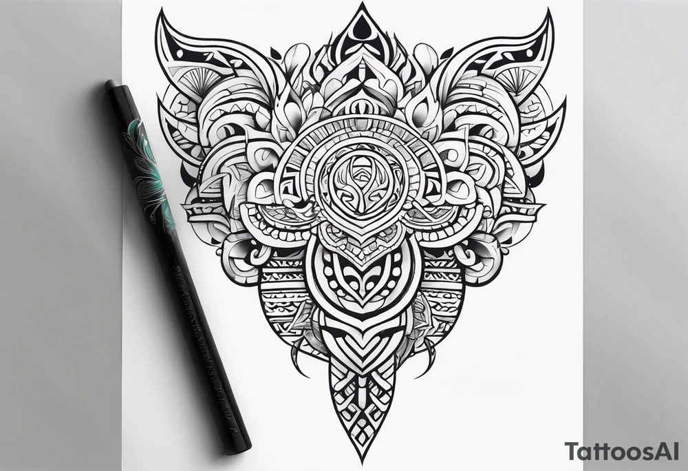 Maori back and neck tattoo design tattoo idea