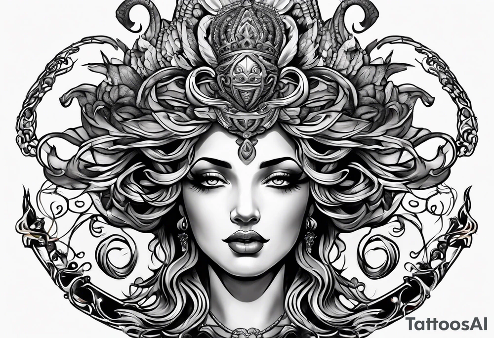 medusa crown tattoo idea