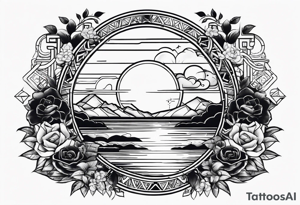 A sunset with a sega tattoo idea