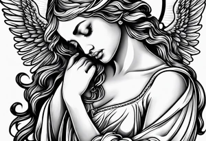 Crying angel tattoo idea