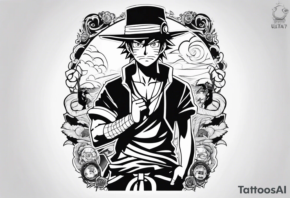 Naruto and monkey d luffy tattoo idea