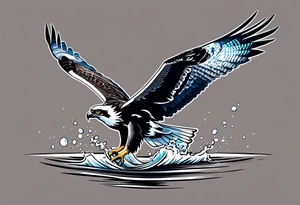 osprey
fishing
diving
plunging tattoo idea