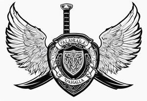 Valhalla  

 shield sword tattoo idea