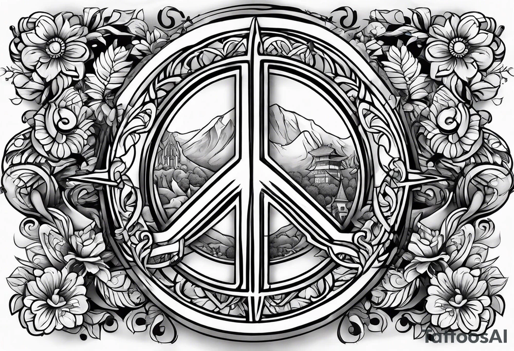 Represent love, peace and humanity tattoo idea