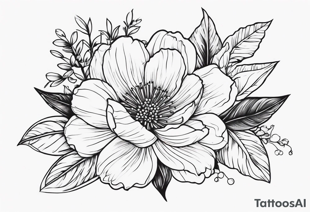 floral western tattoo idea