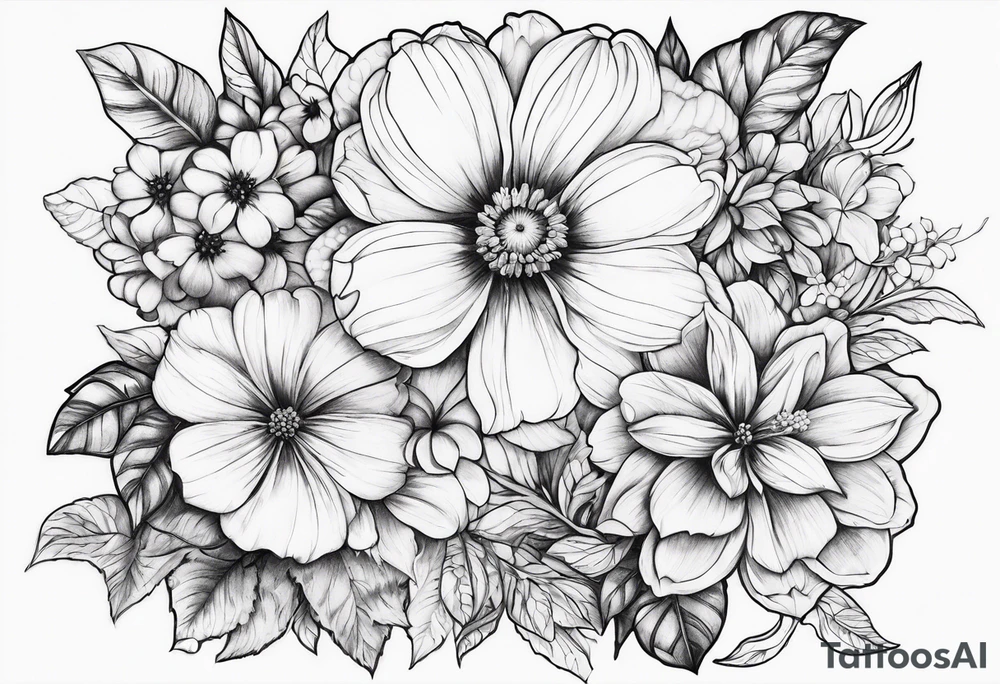 ornaments of flowers tattoo idea