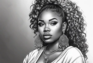 Thick black girl tattoo idea