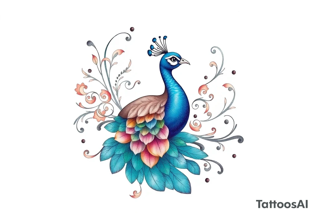 Peacock tattoo idea