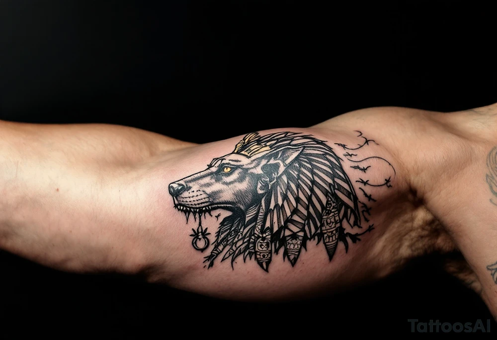 egyptian theme animals tattoo idea