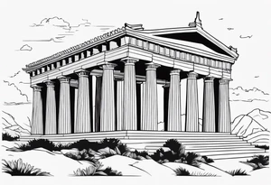 athens inspired, preferably a cariathyd, a mix with column tattoo idea