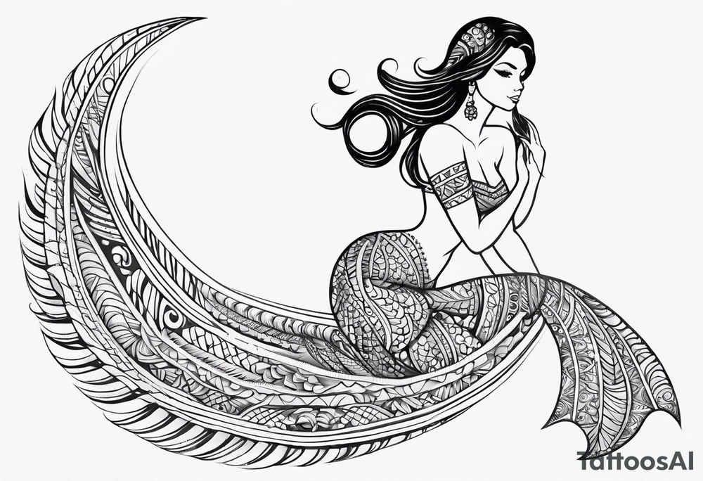 tribal 
pattern mermaid tail tattoo idea