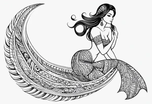 tribal 
pattern mermaid tail tattoo idea