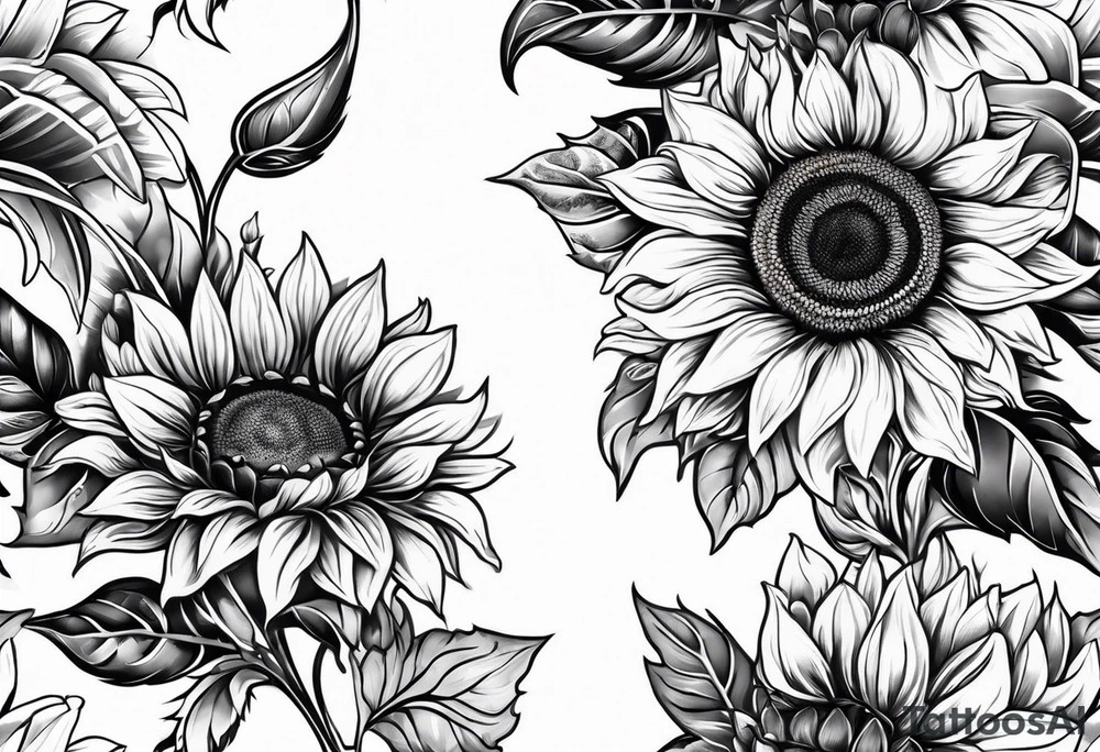 Sunflower corner tattoo idea