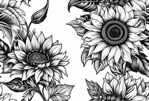 Sunflower corner tattoo idea