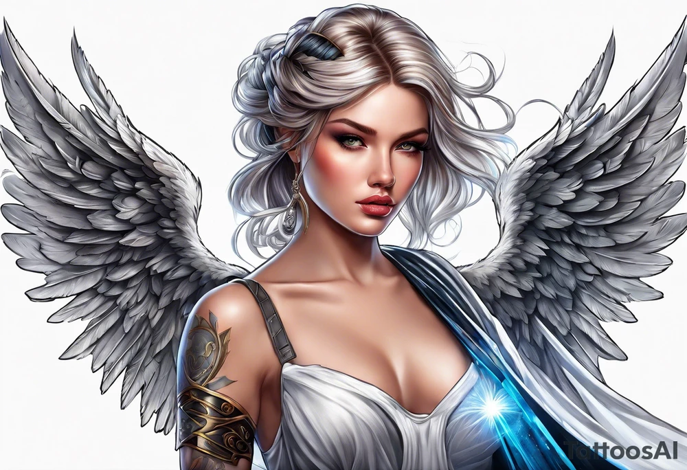 Angel with a lightsaber tattoo idea
